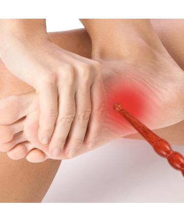Foot Wood Massage Stick | Trigger Point Muscle Roller for Pain Relief & Relaxation - Red - Buy Online on GoSupps.com