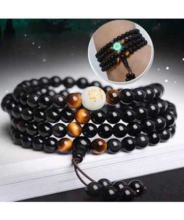 Jkapagzy Natural Stone Black Obsidian Magnetic Therapy Bracelet for Weight Loss & Health Care - Unisex Buddha Beads - Buy Online on GoSupps.com