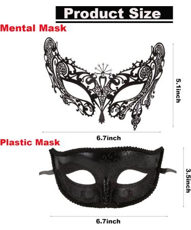 Deluxe Couple Masquerade Mask 2 Pack - Venetian Realistic Silicone Half Face Masks for Role Play - Buy Online on GoSupps.com