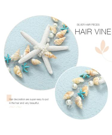 Brishow Starfish Bride Wedding Hair Vine - Shell Bridal Headpiece for Beach Wedding - Women and Girls Hair Accessories - Buy Online on GoSupps.com