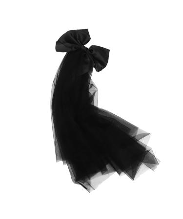 Housoutil polyester Shawl style wedding bride accessories for bachelorette party decorate wedding dresses bow veil accessories bride veil double layer satin wedding veil hair comb