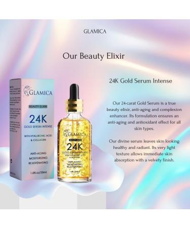  LIXIR DE BEAUT 24K GOLD de GLAMICA s rum visage cou d collet et corps Liftant Anti- ge Hydratant en profondeur R parateur Illuminateur du teint base de particules de 24K Acide Hyaluronique et Collag ne 30 ml - Buy Online on GoSupps.com