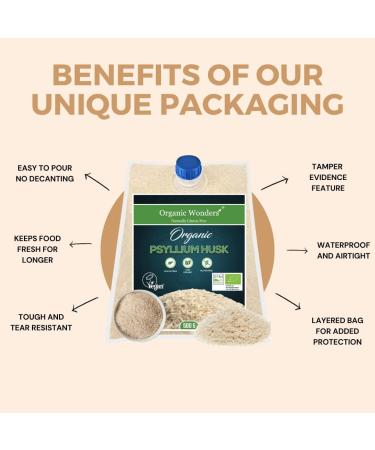 Organic Psyllium Husk Powder (250g) | Premium | 99% Purity | 50+ Servings | High Strength | High in Fibre | Gluten-Free | Perfect for Baking by Organic Wonders Organic Psyllium Husk 250 Servings (Pack of 1) - Buy Online on GoSupps.com