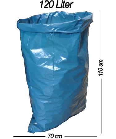 Hossis Wholesale 120L Blue Garbage Bags - Tear-Resistant 39my 25-Pack for Home Garden & Catering Waste - Buy Online on GoSupps.com