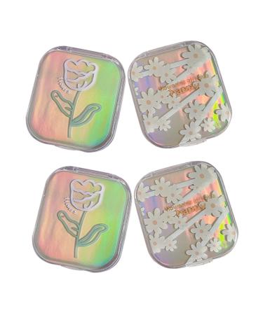 ULTECHNOVO 4pcs Color Mini Case Solution Bottle Tweezer Remover Tweezer Holder Container Girls Delicate Plastic