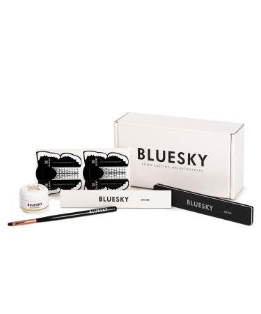 Bluesky Builder gel for nails UV LED nail extension set nail shape sticker extension brush file & buffer (Bluesky Builder Gel Set Clear 15ml) 54-part set