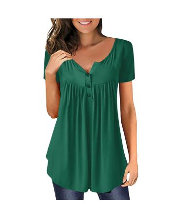 Women Plus Size Tank Tops Summer Sleeveless Fashion Blouse V-Neck Casual Loose Floral Print Tunic Tops Tshirt Short Sleeve Army Green X-Large