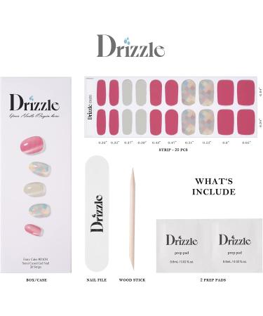 Drizzle Gel Nail Strips - Glossy Glitter Solid Color Art Stickers for Women (Fairy Cake) - Long Lasting Waterproof Decal - UV/LED Required - Buy Online on GoSupps.com