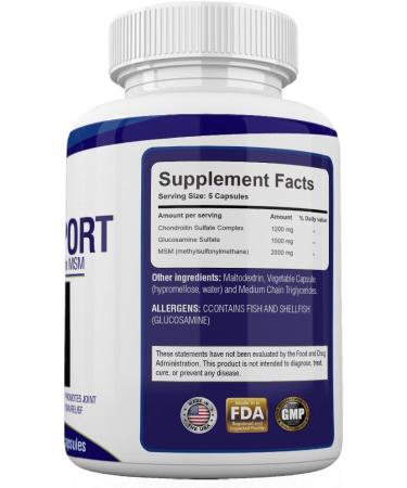 Joint Health Support Formula with Glucosamine Chondroitin MSM - Complex Relief Formula Supplement for Severe Stiffness and Aching Meniscus Pain 200 Capsule Pills For Women Men - Buy Online on GoSupps.com