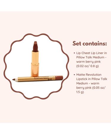 Charlotte Tilbury Mini Pillow Talk Duo Lip Kit - Travel Size Lip Makeup Set With Lip Liner and Lipstick - Buy Online on GoSupps.com