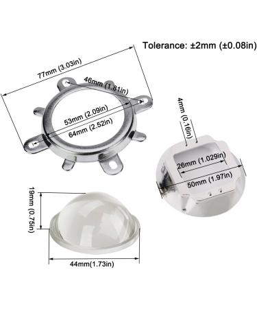 Chanzon LED Lens Optical Glass 44mm 60 + Reflector Collimator 50mm + Bracket for High Power Light SMD COB Chips - Buy Online on GoSupps.com