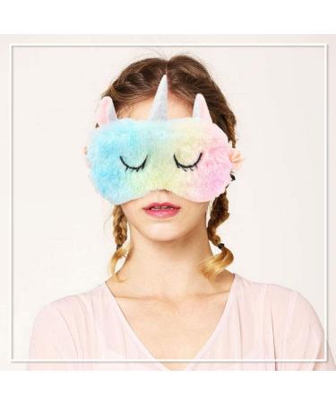 Kids Unicorn Eye Mask Set - Cute 3D Animal Eye Masks for Girls, Plush Sleep Mask for Travel - 2 PCS - Buy Online on GoSupps.com