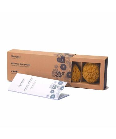 Menstrual Sponges - 4 Unbleached Eco-Friendly Pieces with Needle & Cotton Cord | Alternative to Pads & Tampons | Aristos - Buy Online on GoSupps.com