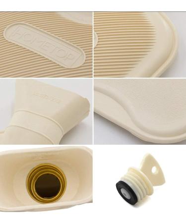 HomeTop Premium 2L Rubber Hot Water Bottle with Stuffed Animal Cover - White - 67.63 Fl Oz - Buy Online on GoSupps.com