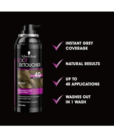 Schwarzkopf Root Retoucher Instant Temporary Hair Dye Spray for Brunette Regrowth Brown Duo Box - Buy Online on GoSupps.com