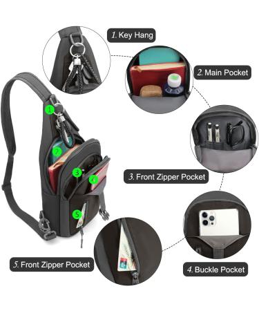 Retee Light Breast Pocket Sling Backpack for Men | Adjustable Crossbody Bag for Outdoor Sports Cycling & Dog Hiking (Black) - Buy Online on GoSupps.com