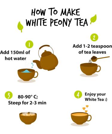 CHAIZONED White Peony White Tea | High Antioxidant Loose Leaf Tea | Overall Wellness & Soothing Properties | Handpicked from Indian Mountain | Hot Iced and Cold Brew | Brews up to 30 cups | 50g (1.7oz) White Peony Tea - Buy Online on GoSupps.com