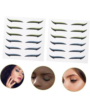 Angoily 12 Pairs Glitter Eyeliner Green Eyeliner Pencil Invisible Eye Eyeliner Decal Double Miss - Buy Online on GoSupps.com