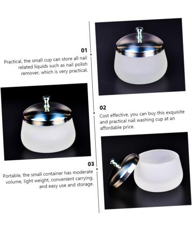 Gobelet Rond Verre Pour Dissolvant Vernis Ongles Avec Couvercle Acier Inoxydable Fournitures Pour Nail Art - Buy Online on GoSupps.com