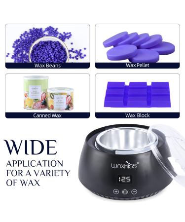 Waxkiss Wax Warmer Kit with 4 Packs Hard Wax Beans (14oz) - Painless Hair Removal for Women and Men - Ideal for Brazilian, Underarm, Bikini, Chest, Legs, Face, and Eyebrows - Black Set - Buy Online on GoSupps.com