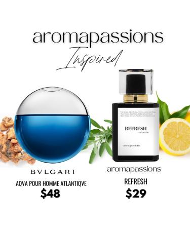 REFRESH | Inspired by BVLG AQVA POUR HOMME ATLANTIQVE | Pheromone Perfume for Men | Extrait De Parfum | Long Lasting Dupe Clone Essential Oils Fragrance | Perfume De Hombre | (30 ml / 1 Fl Oz) 1 Fl Oz (Pack of 1) - Buy Online on GoSupps.com