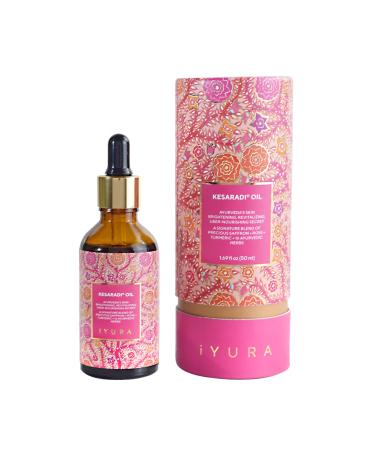 iYURA Kesaradi Face Oil - 5000-year-old Recipe with Exotic Saffron Turmeric & Rose For Visibly Brighter Skin - 100% Natural Ayurvedic Face Moisturizer for Dry Sensitive Skin 1.69 fl oz 1.69 Fl Oz (Pack of 1)