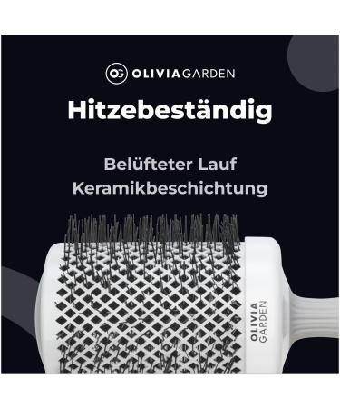 Olivia Garden Expert Blowout Shine Hairbrush | White & Grey | 80 - Perfect for Smooth Shiny Hair | International Shipping Available - Buy Online on GoSupps.com