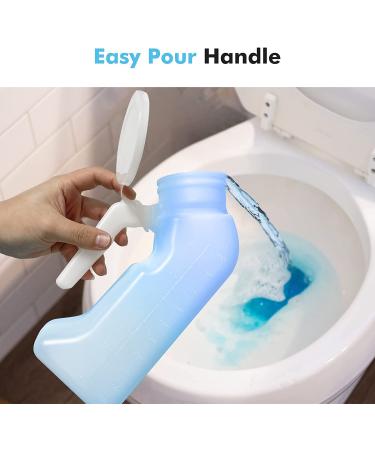 UNLICON 1000ml Portable Male Urinals for Elderly Men - Pack of 2 | Spill Proof Urine Bottles with Lid for Car Travel & Incontinence - Buy Online on GoSupps.com