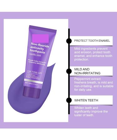 Non-Fluoride Anticavity Toothpaste Vanilla Mint Purple Color Corrector Intensive Whitening 100g - Buy Online on GoSupps.com