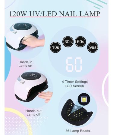 21 Colors Gel Nail Polish Kit with 120W LED Light & Manicure Tools Starter Kit - Nude Glitter Set with UV LED Nail Lamp - No Wipe Base Top Coat - Beginner DIY at Home - Buy Online on GoSupps.com