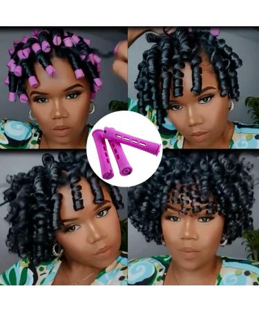 60pcs 0.75 Inch Purple Perm Rods Set for Natural Hair - Non-Slip Hair Rollers for Women - Hair Curlers DIY Hairdressing Tools - Buy Online on GoSupps.com