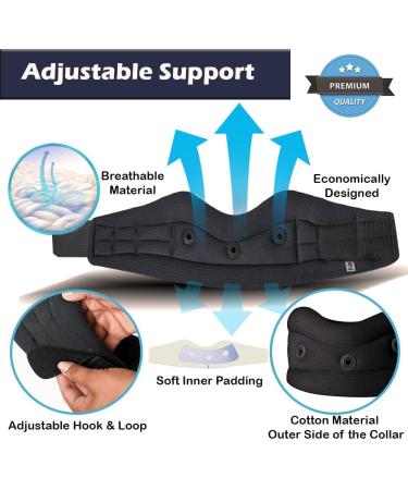 Adjustable Soft Cervical Collar Neck Support Brace - Medium Black - Buy Online on GoSupps.com