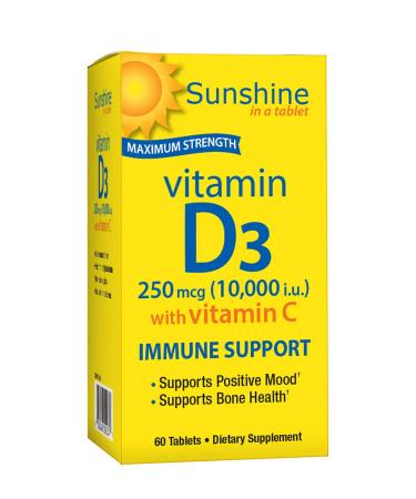 Sunshine Vitamin D 10 000 IU Healthy and Strong Bones 30 Servings