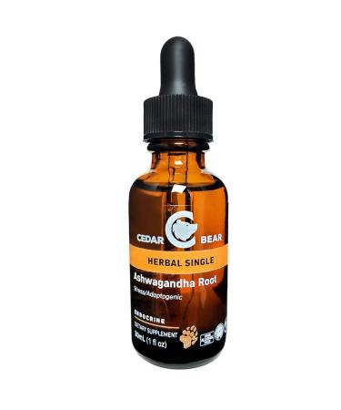 Cedar Bear Ashwagandha Root (Withania somnifera) a Nutritive Adaptogen Liquid Herbal Supplement Benefiting The Nervous System 2 Fl Oz