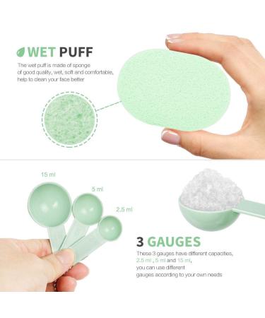 Teenitor Facial Mask Mixing Bowl Set - DIY Facemask Kit with Brush, Spatula, Gauges & Puff - Green - Pack of 8 - Buy Online on GoSupps.com