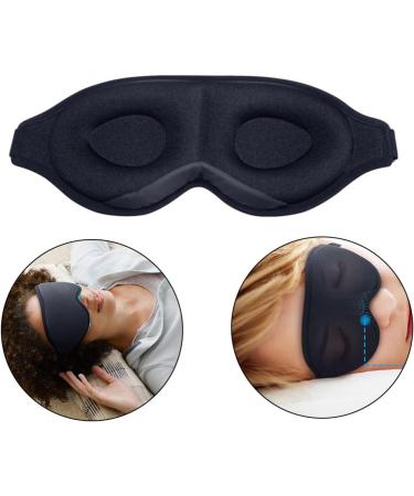 3D Sleep Mask - Black Natural Silk Eye Mask for Men & Women | Soft Adjustable Strap - Buy Online on GoSupps.com