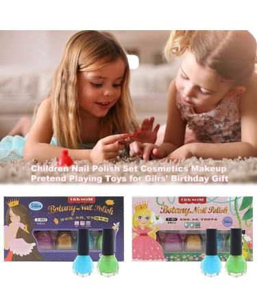 AADEE Childrens Nail Polish Set Non-Toxic Peel-Off Nail Polish Set for Girls Glittery And Opaque Colors for Parties Play House Toy As Shown 2 15.5*2.5*8.5cm - Buy Online on GoSupps.com