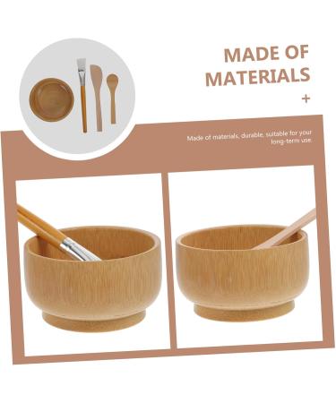 Angoily 1 Set Four Piece Facial Mask Bowl Skin Stirring Bowl Spachella Silicone Diy Mask Tool Silicone Facial Brush Essential Oil Bowl Facial Tool Hair Clay Wooden Crafts Mix - Buy Online on GoSupps.com