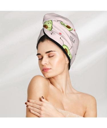 Super Absorbent Avocado Yoga Hair Towel | Coral Velvet Quick Dry Cap for All Hair Types - Buy Online on GoSupps.com