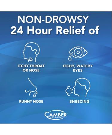 Camber Children s Allergy Medicine Dye-Free Non-Drowsy 24h Relief of Sneezing Runny Nose Itchy Watery Eyes Itchy Throat or Nose Indoor & Outdoor Allergies Grape Flavor - Buy Online on GoSupps.com