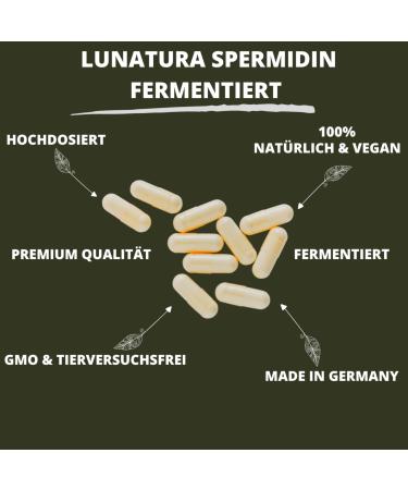 Lunatura High-Dose Spermidine - Vegan & Gluten-Free Wheat Germ Extract with Q10 | 60 Capsules | 2-Month Supply - Shop Internationally - Buy Online on GoSupps.com