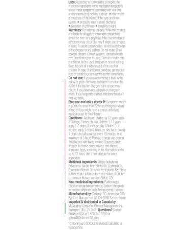 Similasan Pink Eye Relief Monodose 20 Count - Buy Online on GoSupps.com