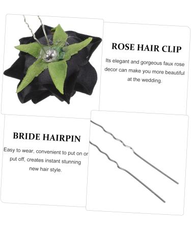 Beavorty 3 Sets Rose Hair Clip Rose Hair Comb Clip Black Rose Flower Hair Comb Wedding Hair Comb Hair Accessories for Women Wedding Bridal Bride The Flowers Steamed Stuffed Bun Abs - Buy Online on GoSupps.com