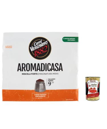 Italian Gourmet E.R. Caffe' Vergnano 1882 Aroma di Casa Gusto Forte Intensity 9/10 Coffee Ground Coffee 250 g 100% Italian Coffee + Pulp Italian Gourmet 400 g Pack of 20