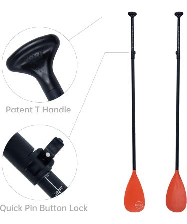 BORUIMA SUP Paddle - Adjustable 3-Piece Floating Alloy Shaft, Nylon Blade, Lightweight Stand-up Paddle Board Oar - Red (65.7-85.4 inches) - Buy Online on GoSupps.com
