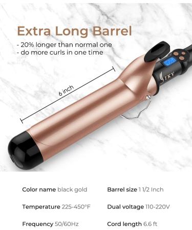 1.75 Inch Extra Long Barrel Curling Iron for Long Hair - Ceramic Tourmaline - Buy Online on GoSupps.com
