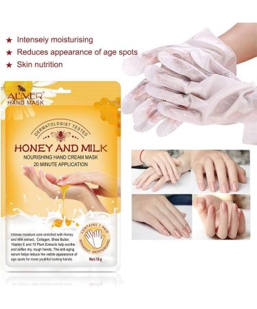 Hand Moisturizing Mask Honey and Milk Moisturizing Gloves Nourishing Soften Hand Care for Dry Crack Hands Mask Hydrating Exfoliating Nourish Skin for Women & Men (3 Pairs) - Buy Online on GoSupps.com
