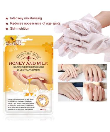 5 Pairs Exfoliating Hand Mask Gloves for Hand Skin Repair & Moisturizing with Honey Milk - Buy Online on GoSupps.com