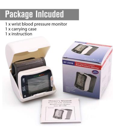 LotFancy Talking Wrist Blood Pressure Monitor | 2 User, 120 Reading Memory, Large LCD Display - Buy Online on GoSupps.com
