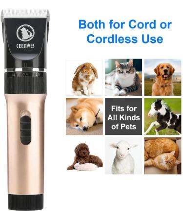 Ceenwes Pet Clippers Low Noise Professional Dog Clippers Rechargeable Cordless Pet Clipper Trimmers Pet Hair Grooming Kit for Dogs Other HairyAnimals Single Grooming - Buy Online on GoSupps.com